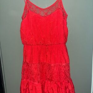 City Triangles Vibrant Red Lace Dress